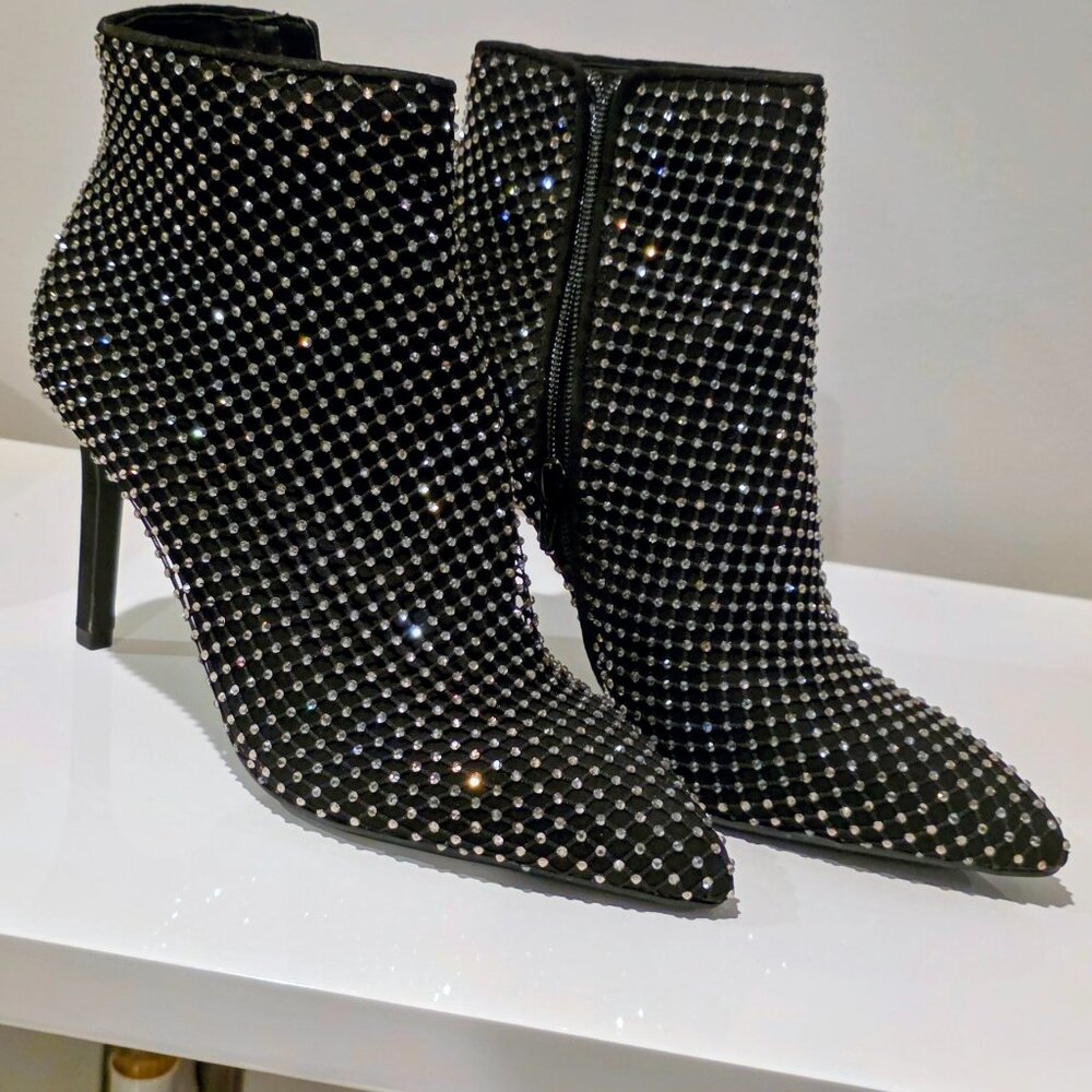 Rhinestone Studded Booties Never Worn